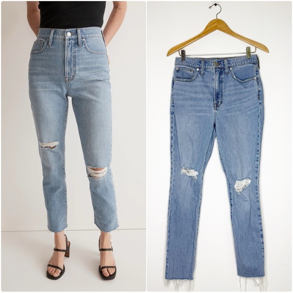 Madewell The Perfect Vintage Jean Size 28 Distressed High-Rise Straight Leg - Picture 1 of 10